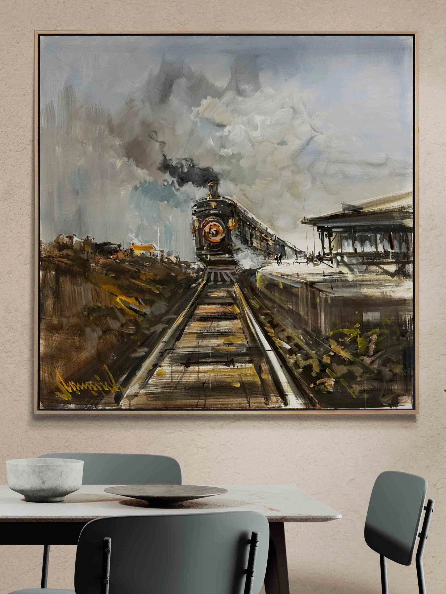 Kara Tren Yağlı Boya Tablosu