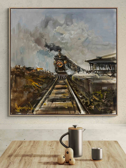 Kara Tren Yağlı Boya Tablosu