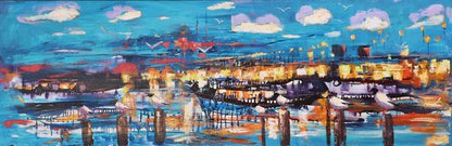 Karaköy'de Güvercinler Yağlı Boya Tablosu