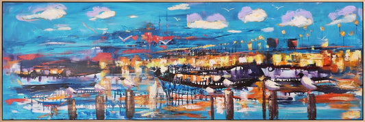 Karaköy'de Güvercinler Yağlı Boya Tablosu