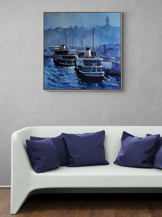 Karaköy İskelesi Yağlı Boya Tablosu