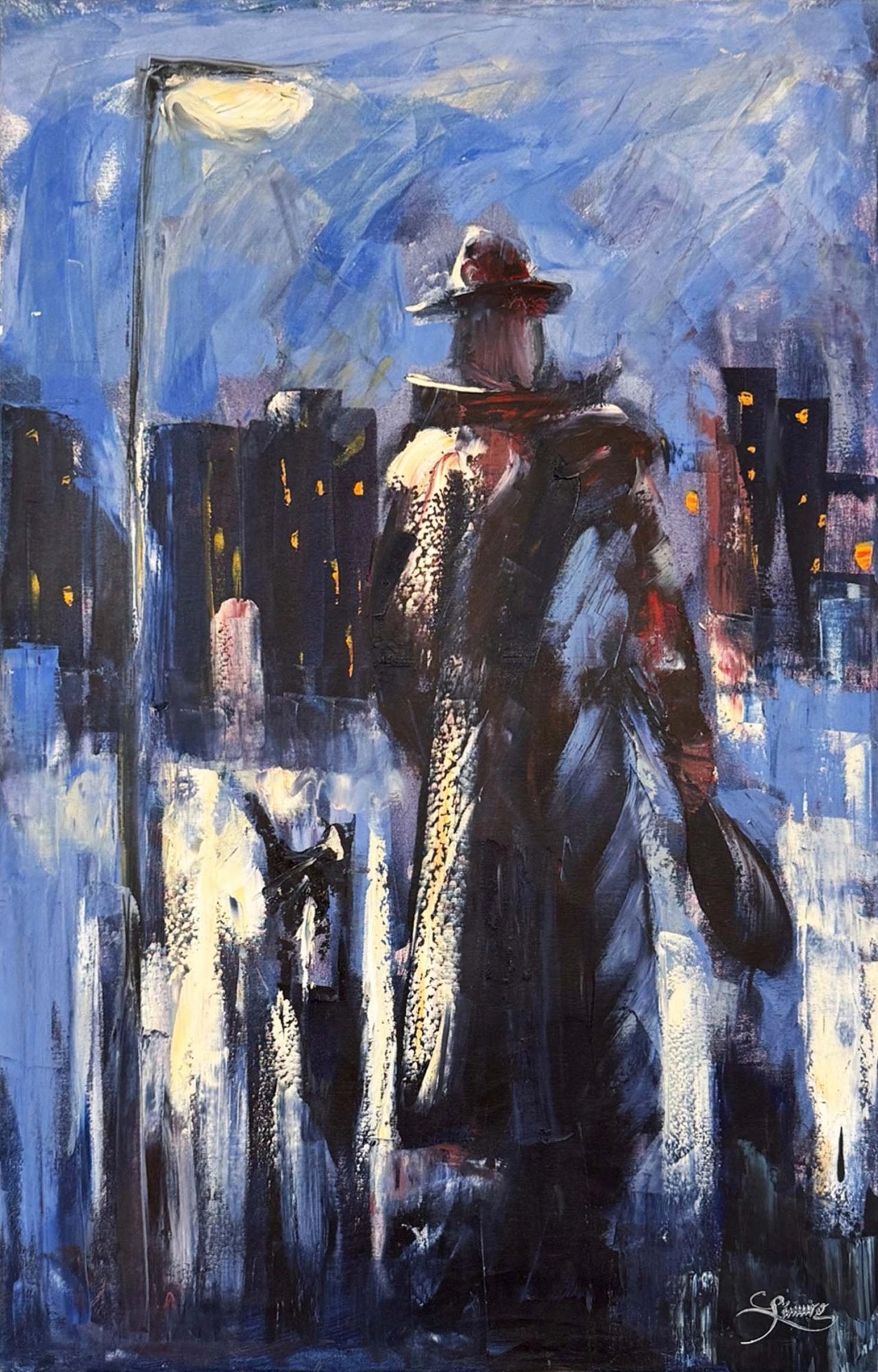 Karanlığın İçindeki Adam Yağlı Boya Tablosu