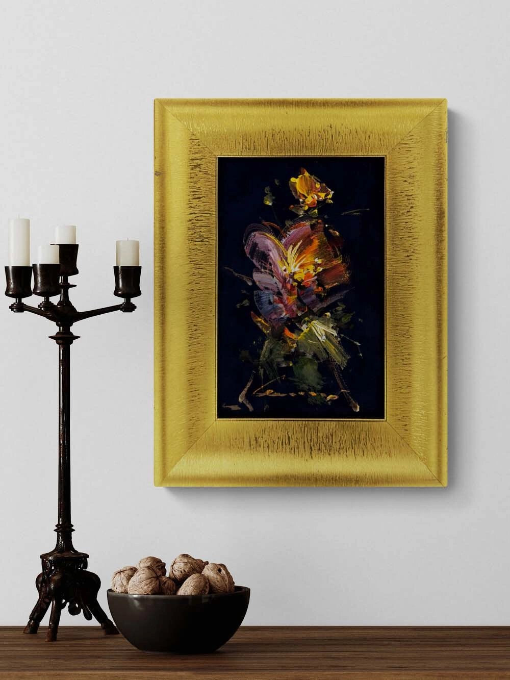 Karanlıkta Açan Zambak Yağlı Boya Tablosu