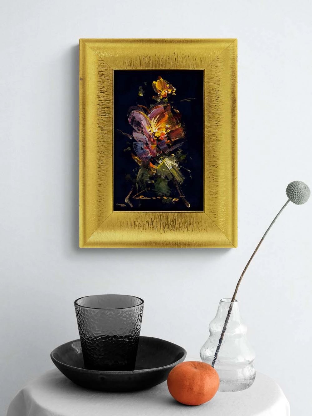 Karanlıkta Açan Zambak Yağlı Boya Tablosu