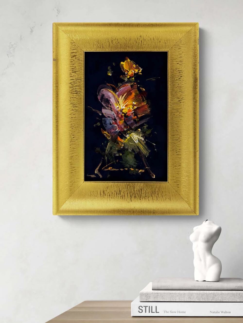 Karanlıkta Açan Zambak Yağlı Boya Tablosu