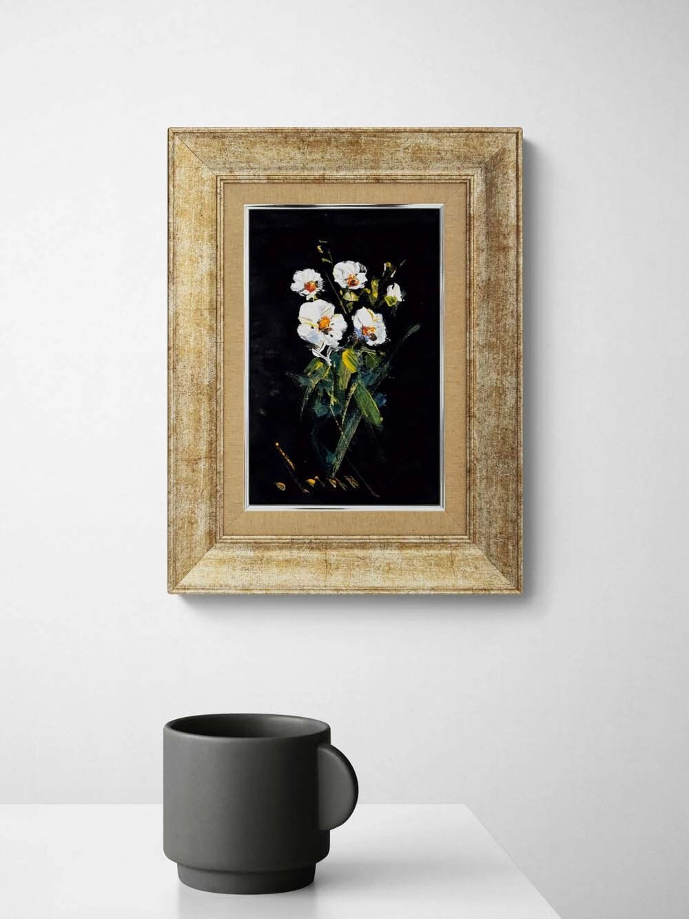 Karanlıkta Beyaz Yağlı Boya Tablosu