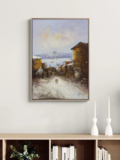 Karda Yürüyenler Yağlı Boya Tablosu