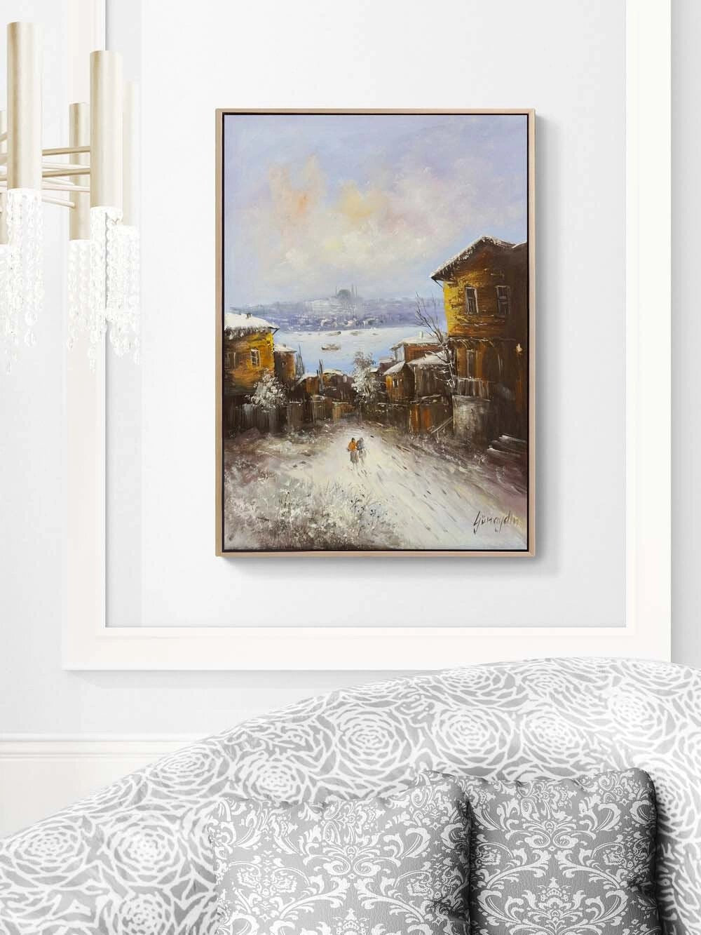 Karda Yürüyenler Yağlı Boya Tablosu