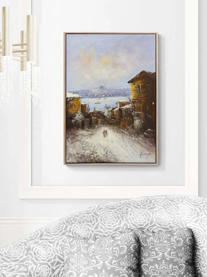 Karda Yürüyenler Yağlı Boya Tablosu