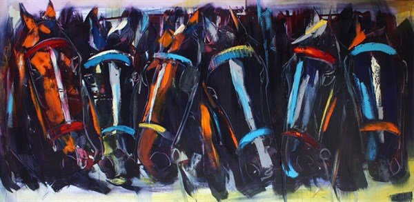 Atların Kardeşliği Yağlı Boya Tablosu Simurg Sanatevi