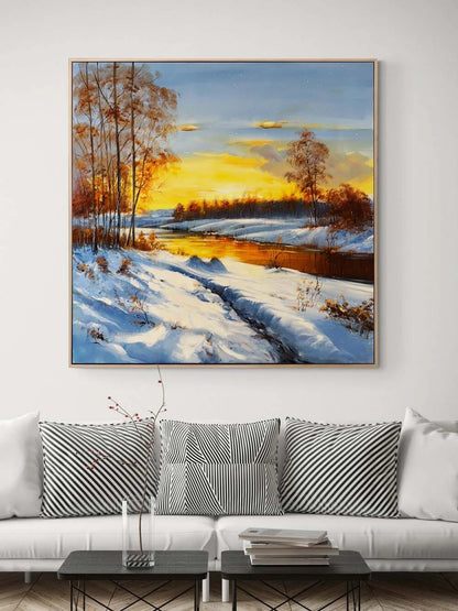 Karın İçinden Geçen Zaman Yağlı Boya Tablosu