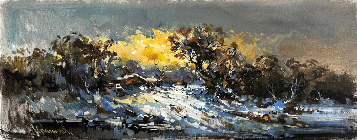 Karlarla Kaplı Tepeler Yağlı Boya Tablosu