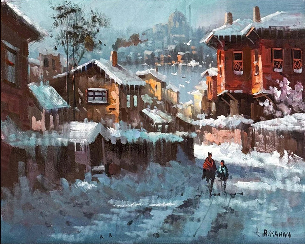 Karlı Sabahlar Yağlı Boya Tablosu