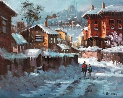 Karlı Sabahlar Yağlı Boya Tablosu