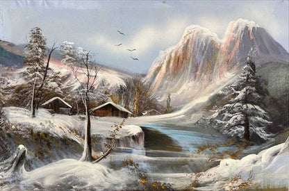 Karlı Zirveler Yağlı Boya Tablosu