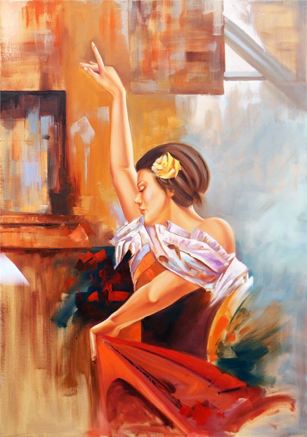 Dansın Zarafeti Yağlı Boya Tablosu