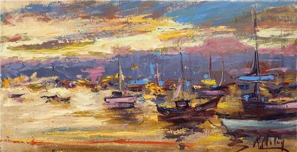 Kayıkla Sonsuzluğa Yağlı Boya Tablosu