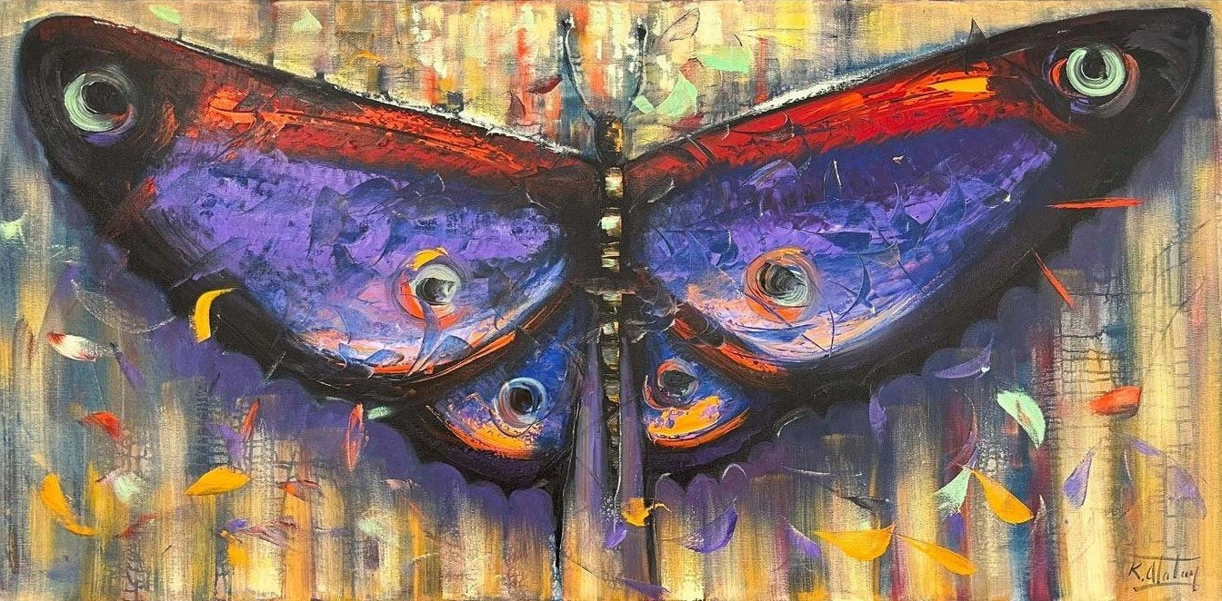 Kelebeğin Kanat İzleri Yağlı Boya Tablosu