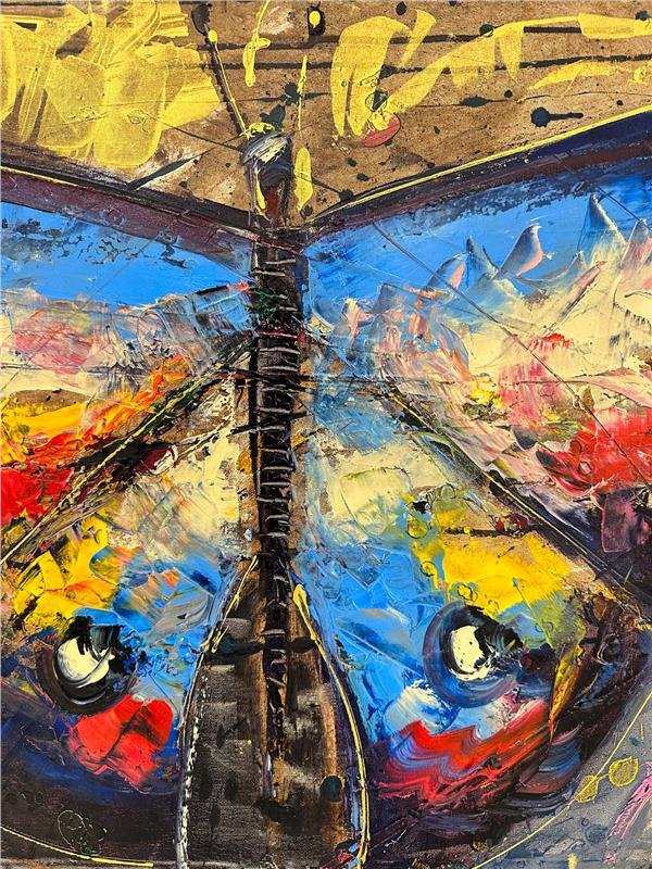 Kelebeğin Zarif Esintisi Yağlı Boya Tablosu