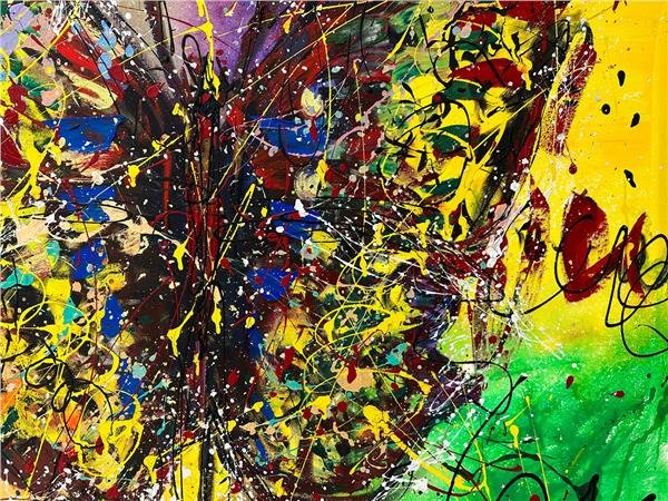 Kelebeğin Renkli Dansı Yağlı Boya Tablosu