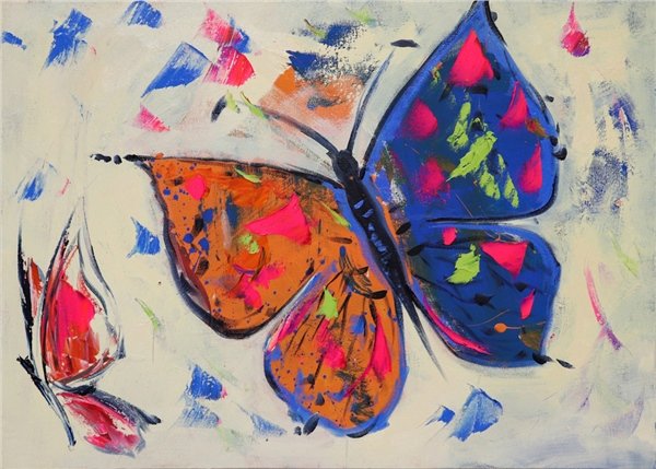 Traces of Butterflies Oil Painting