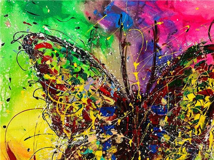 Kelebeğin Renkli Dansı Yağlı Boya Tablosu