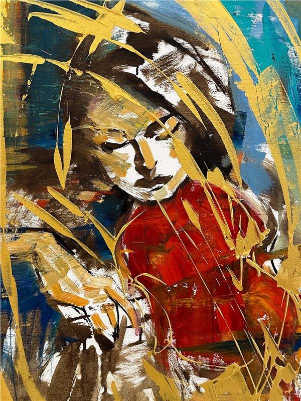 Keman Çalan Yağlı Boya Tablosu