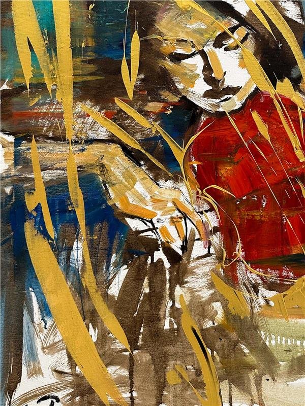 Keman Çalan Yağlı Boya Tablosu