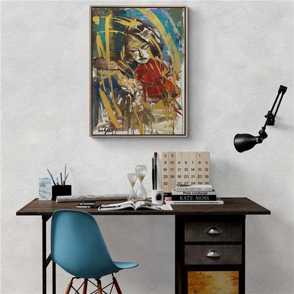 Keman Çalan Yağlı Boya Tablosu