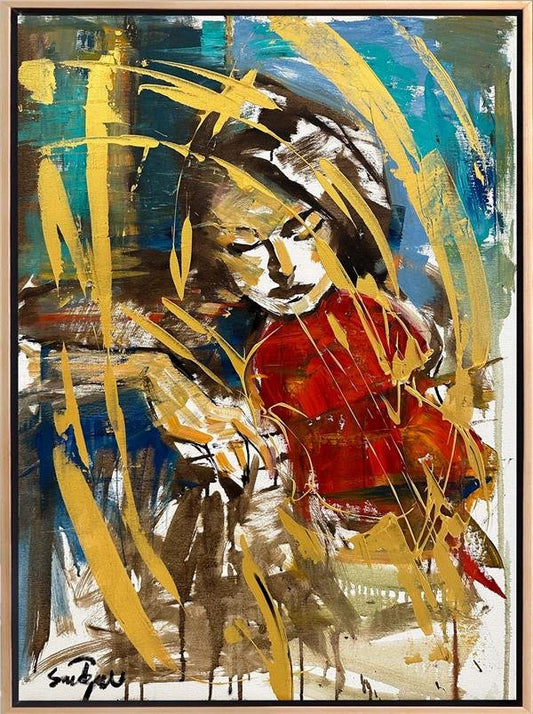 Keman Çalan Yağlı Boya Tablosu