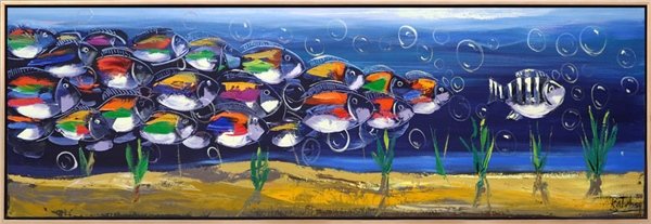 Kılavuz Balığının İçinde Yağlı Boya Tablosu