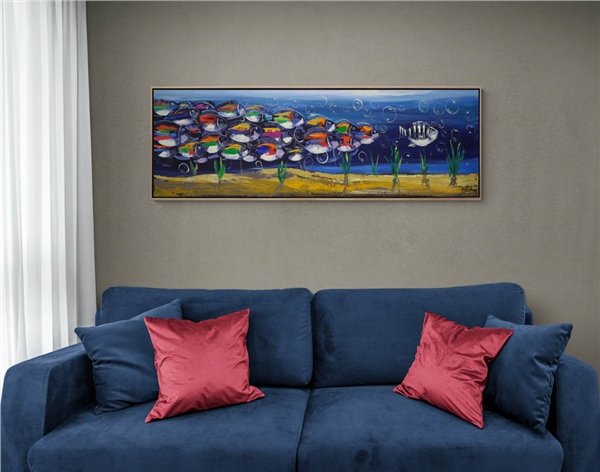 Kılavuz Balığının İçinde Yağlı Boya Tablosu