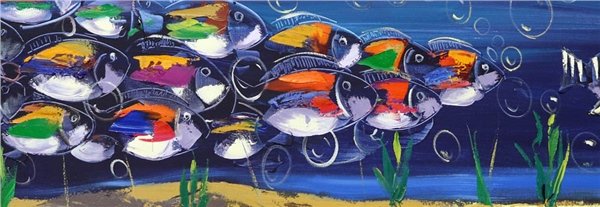 Kılavuz Balığının İçinde Yağlı Boya Tablosu