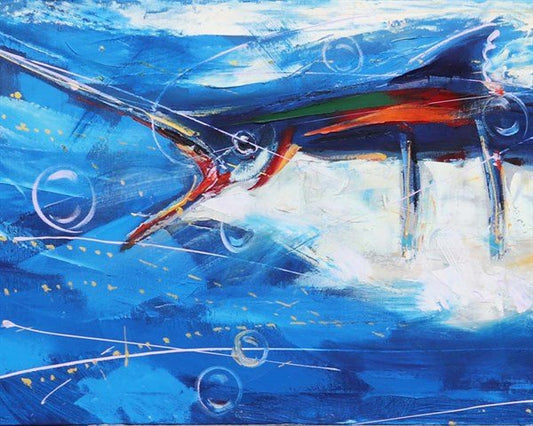 Kılıç Balığı Rüyası Yağlı Boya Tablosu