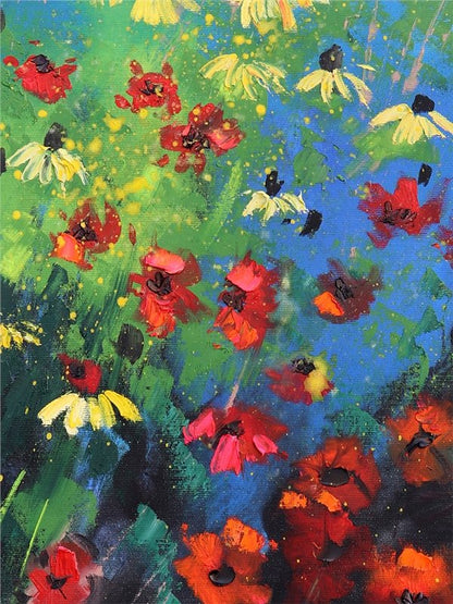 Kır Çiçekleri Yağlı Boya Tablosu