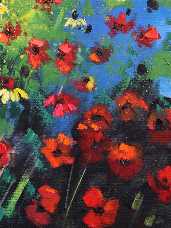 Kır Çiçekleri Yağlı Boya Tablosu