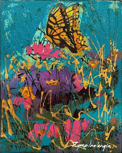 Kırlarda Kelebek Yağlı Boya Tablosu