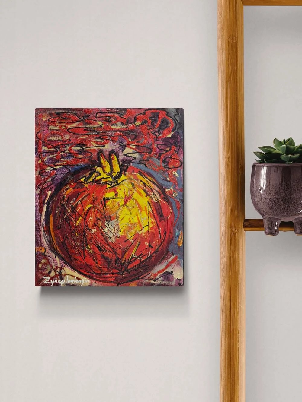 Kırmızı Bir Sır Yağlı Boya Tablosu