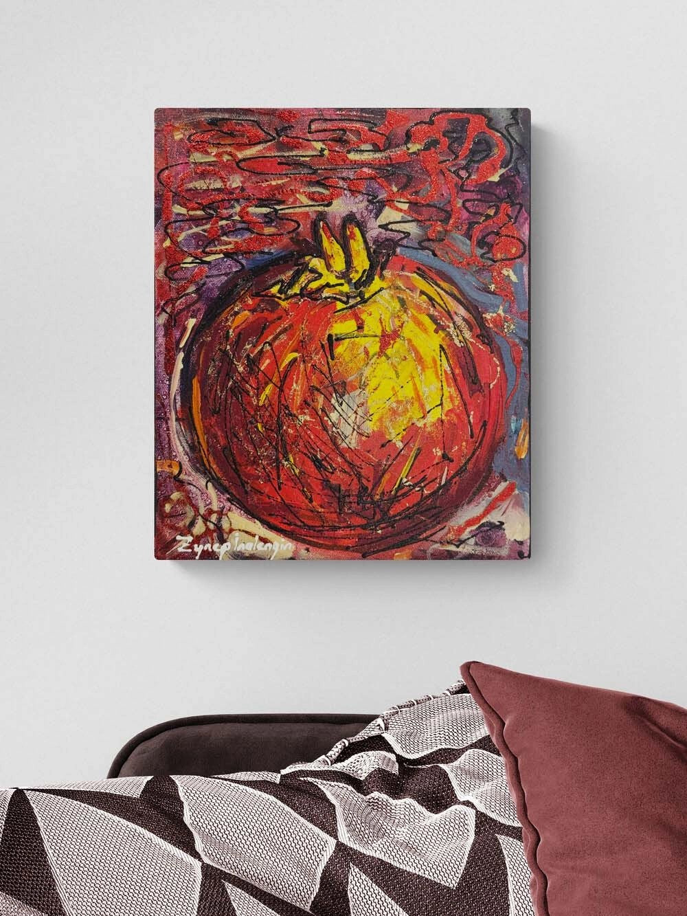 Kırmızı Bir Sır Yağlı Boya Tablosu