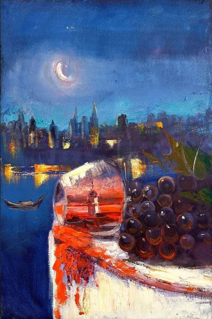 Kırmızı Şarap Rüyası Yağlı Boya Tablosu