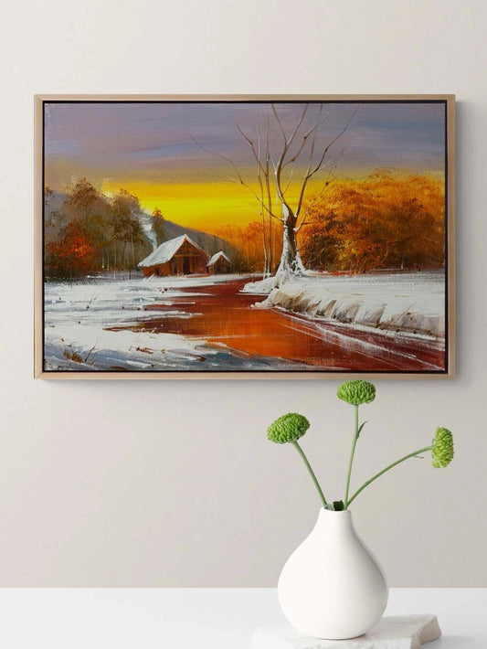 Kış Eskizi Yağlı Boya Tablosu