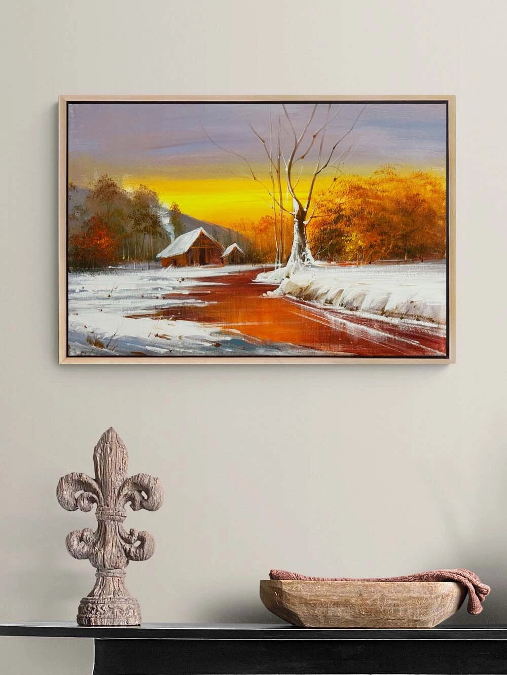 Kış Eskizi Yağlı Boya Tablosu