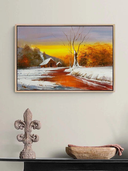 Kış Eskizi Yağlı Boya Tablosu