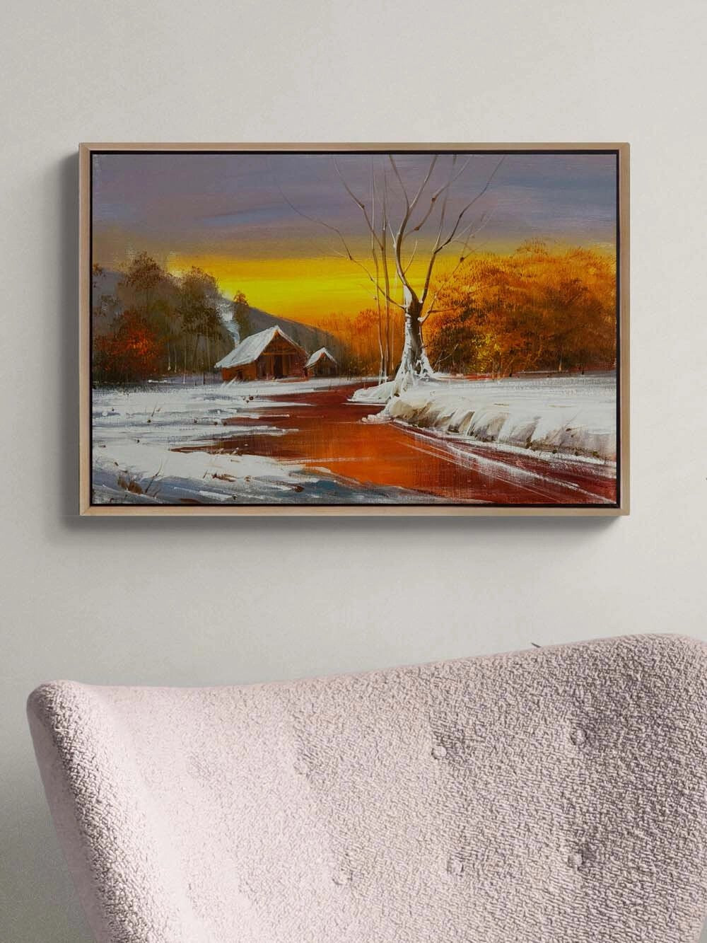 Kış Eskizi Yağlı Boya Tablosu