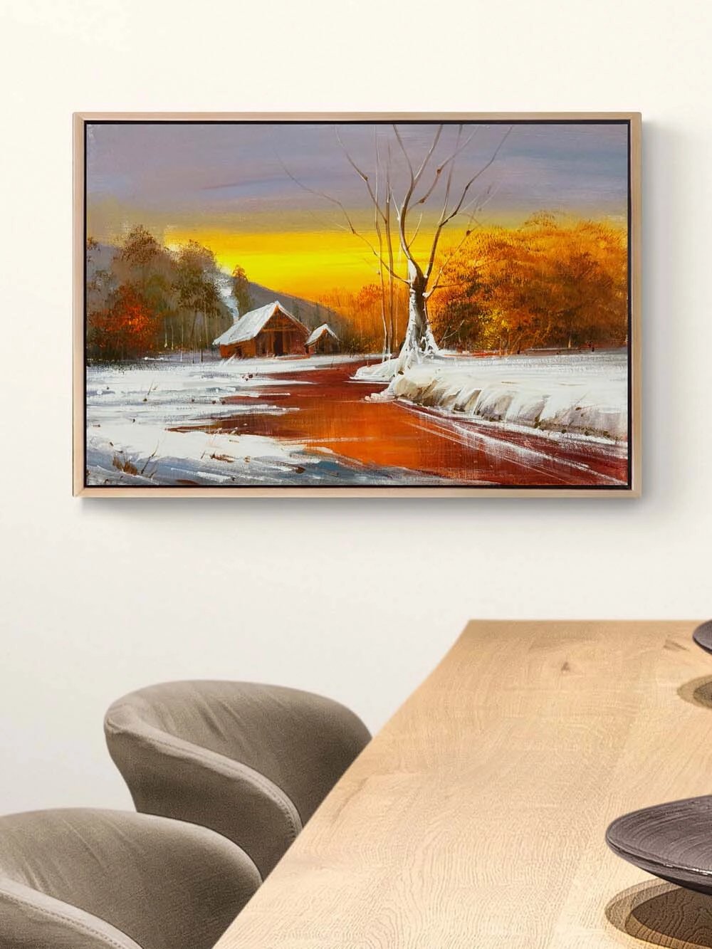 Kış Eskizi Yağlı Boya Tablosu