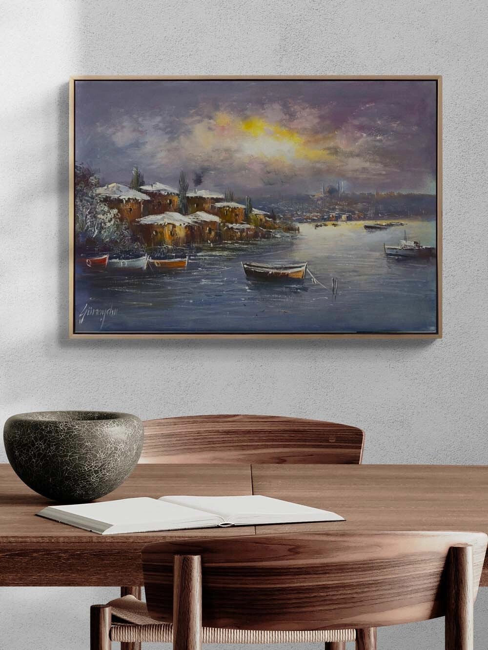 Kış İstanbul’u Yağlı Boya Tablosu