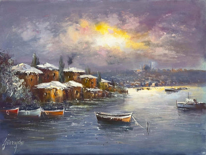 Kış İstanbul’u Yağlı Boya Tablosu