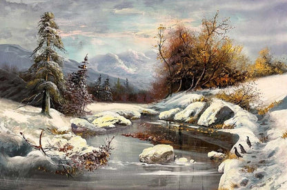Kış Rüyasının İzleri Yağlı Boya Tablosu