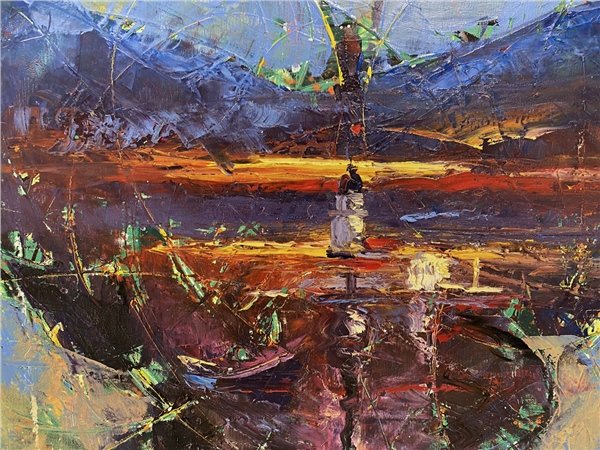 Kısa Bir Kare Yağlı Boya Tablosu