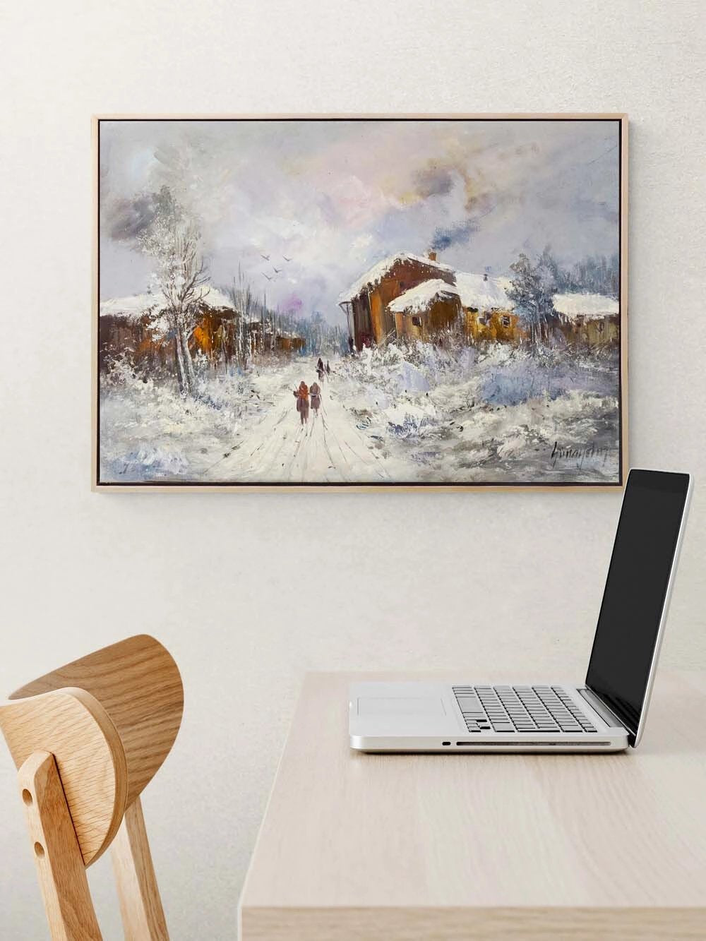 Kışa Yürüyen Sessizlik Yağlı Boya Tablosu